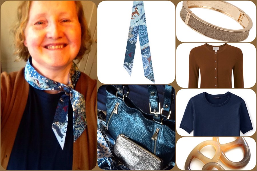 Outfit of the day 17/01/17 with Hermès' Dans un Jardin Anglais twilly