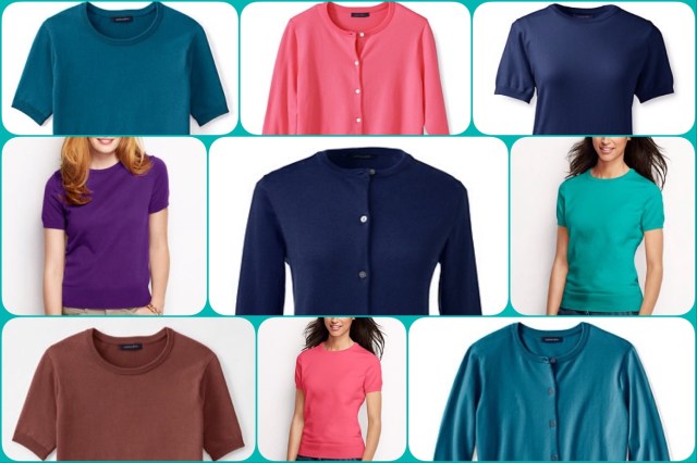 Lands' End twinsets collage