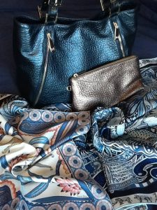 Leather items by Massaccesi, scarves by Hermès