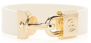 White leather and gold bracelet - Tory Burch
