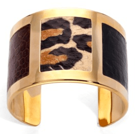 Snake skin and gold bangle - Aspinal