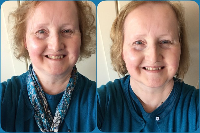 Before and after my visit to the hairdresser