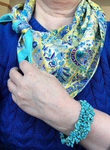 Au Pays des Oiseaux Fleurs - Hermès - with turquoise bracelet