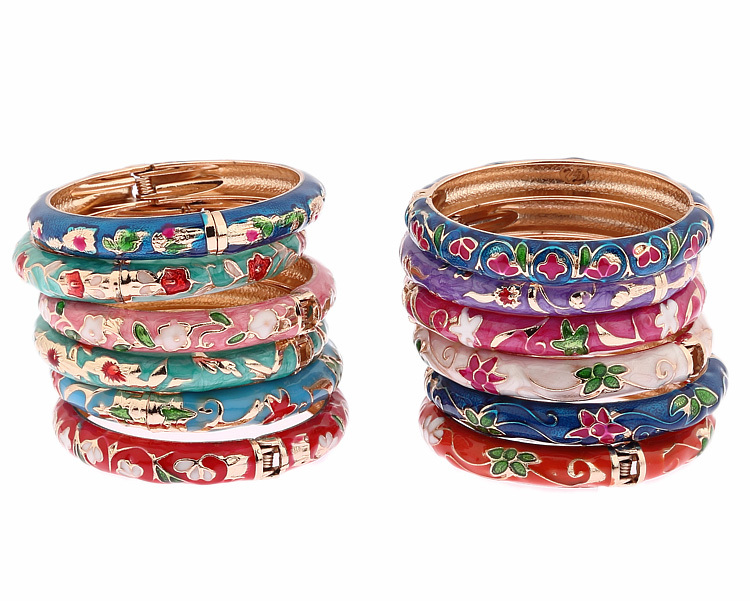 Vintage enamel cloisonné bangles