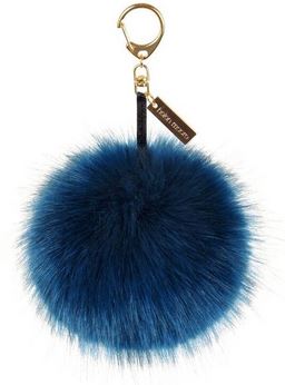 Petrol faux fur pom-pom by Helen Moore