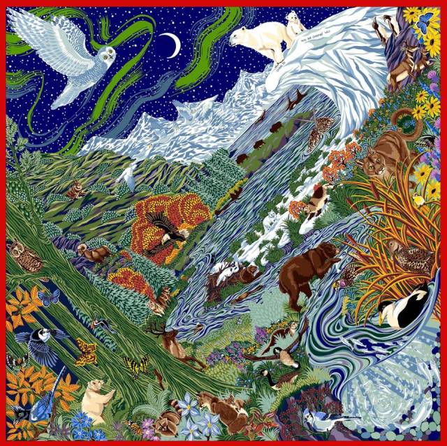 Alice Shirley design for Hermès Fall 2017 "Into the Canadian Wild"