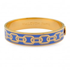 Bluebell enamel and gold chain bangle - Halcyon Days