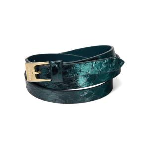 Peacock snakeskin double wrap bracelet - Aspinal