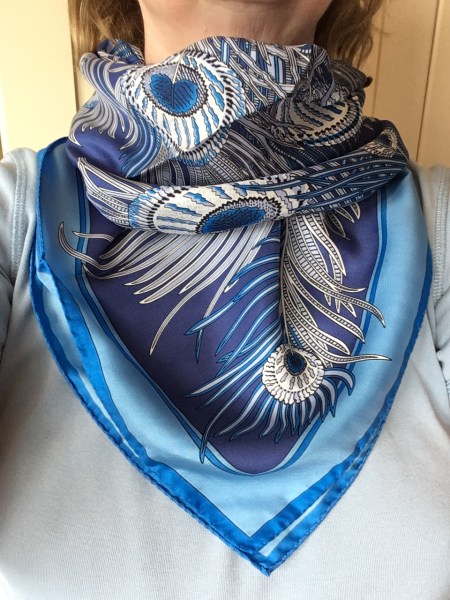 Blue Hera scarf - Liberty of London - cowboy cowl knot
