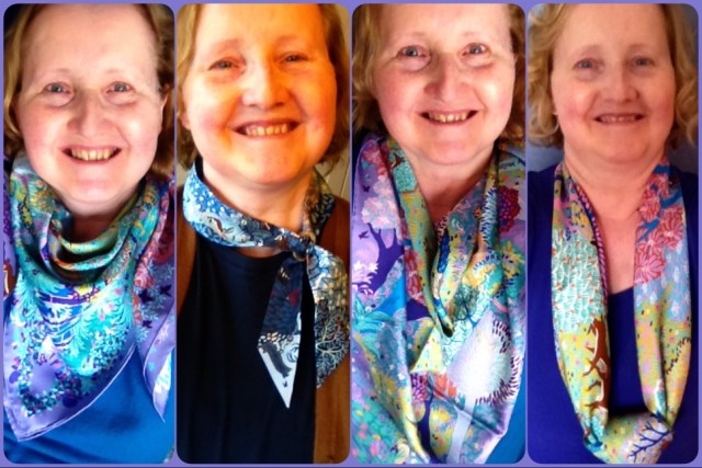 Dans un Jardin Anglais in a range of scarf ties.