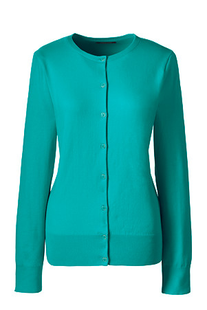 Cotton mix top in marine teal - Lands' End