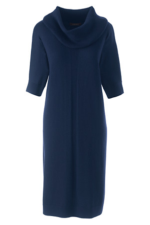 Navy merino wool dress - Lands' End