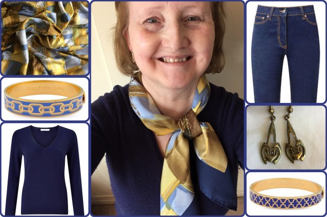 Outfit of the day 13/10/17 with Ferragamo scarf.