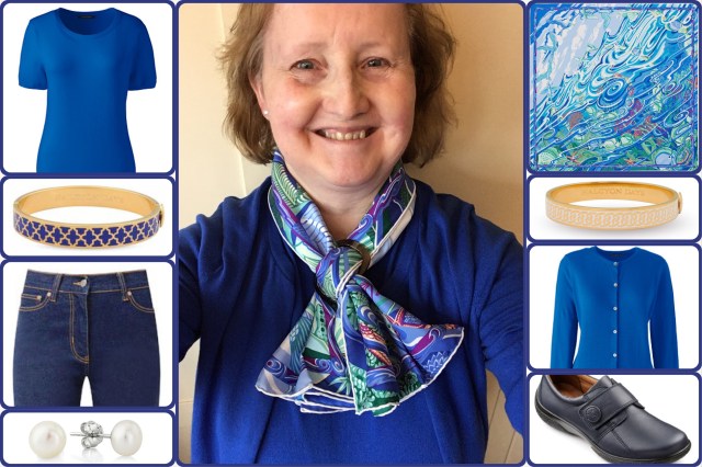 Outfit of the day 03/11/17 with Hermès' De la Mer au Ciel scarf