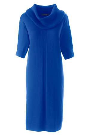 Cobalt merino wool dress - Lands' End