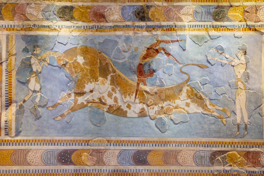 Bull-leaping Fresco, Knossos, Heraklion Archaeological Museum, Crete by Garrett Ziegler on Flickr