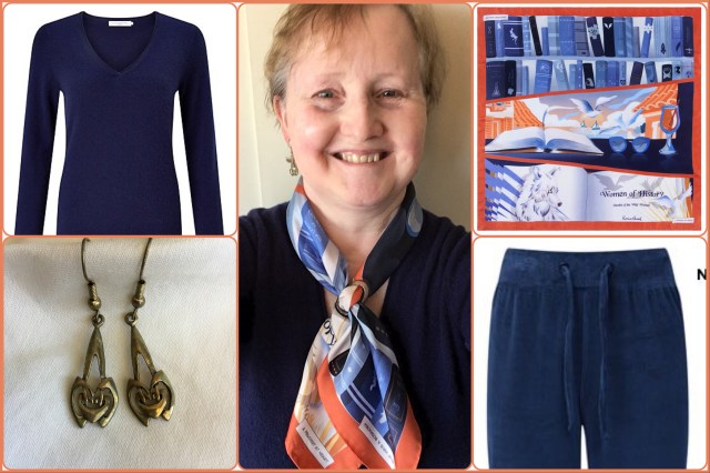 Outfit with A Feminist at Heart silk scarf by Karine Assaf