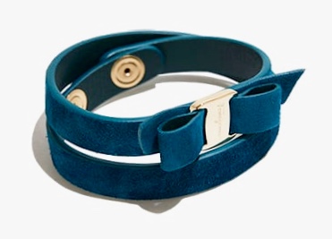 Cypress suede and pale gold wrap bracelet - Ferragamo 