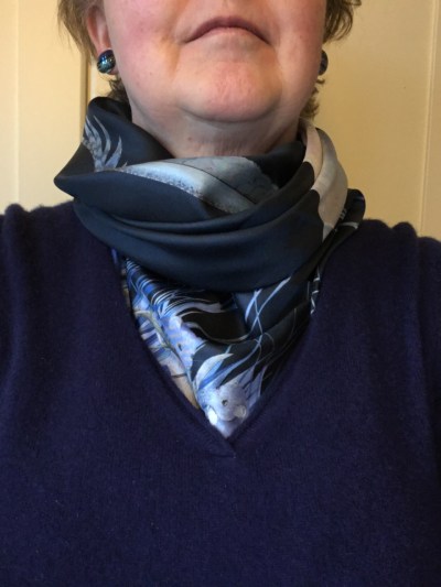 Owl in the City silk scarf by Aspinal of London 