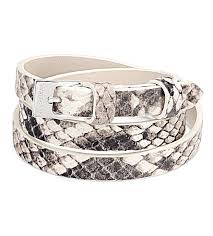 Snake print leather and silver wrap bracelet - Aspinal