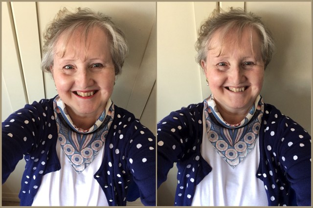 New hairstyle with and without makeup