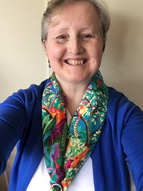 Outfit of the day with Hermès’ Au Coeur de la Vie scarf